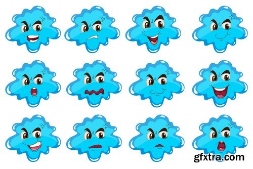 Cartoon Expressions & Emotions 3 - 20xEPS Vector Stock