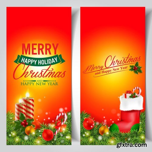 New Year 2017 & Christmas Design 6 - 21xAI, EPS Vector Stock