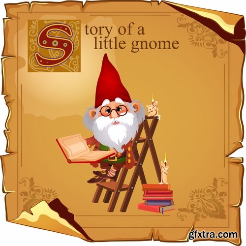 Collection of Christmas gnome troll gift Santa Claus new year 25 EPS