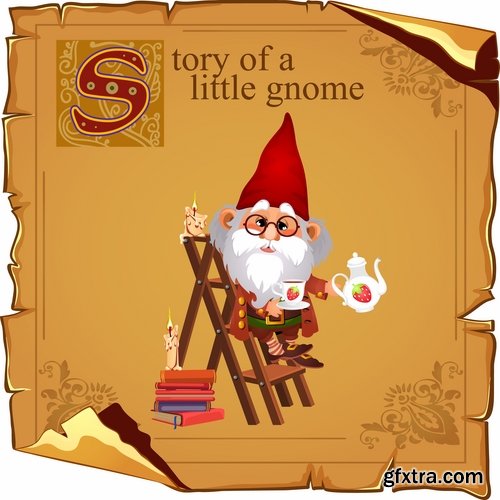 Collection of Christmas gnome troll gift Santa Claus new year 25 EPS