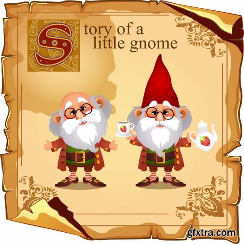 Collection of Christmas gnome troll gift Santa Claus new year 25 EPS