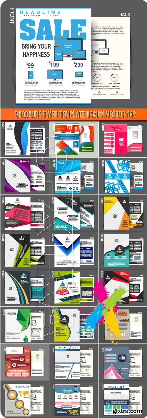 Brochure flyer template design vector 159