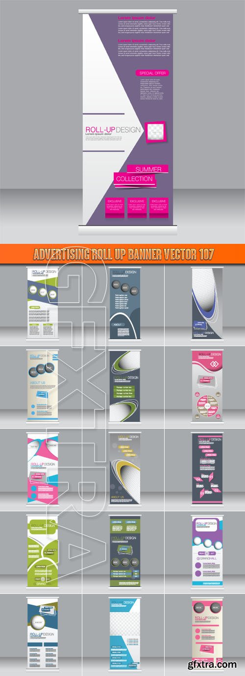 Advertising Roll up banner vector 107