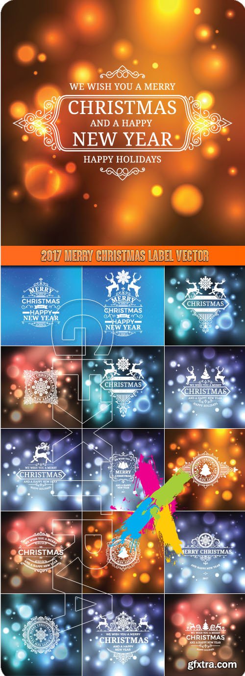 2017 Merry christmas label vector