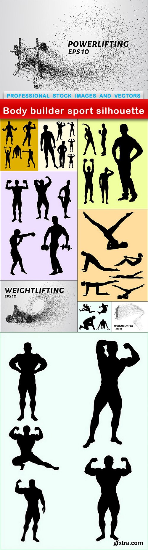 Body builder sport silhouette - 10 EPS