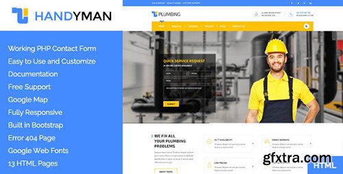 ThemeForest - Handyman v1.2 - Construction, Building &a Plumbing HTML Template - 11064964