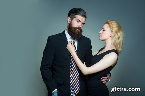 Young couple with tie - 20xUHQ JPEG Photo Stock