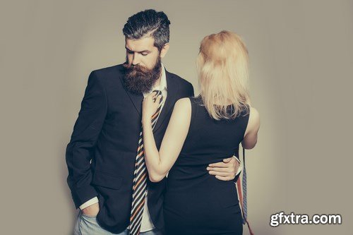 Young couple with tie - 20xUHQ JPEG Photo Stock