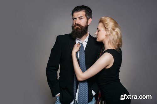 Young couple with tie - 20xUHQ JPEG Photo Stock