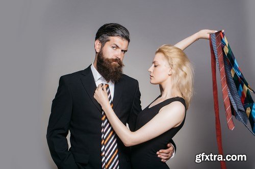 Young couple with tie - 20xUHQ JPEG Photo Stock