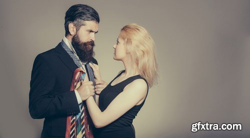 Young couple with tie - 20xUHQ JPEG Photo Stock