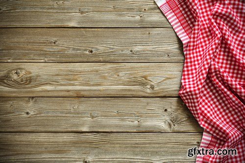 Vintage kitchen utensils on a wooden table - 20xUHQ JPEG Photo Stock