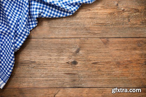 Vintage kitchen utensils on a wooden table - 20xUHQ JPEG Photo Stock