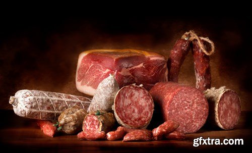 Salami e prosciutto crudo - 13xUHQ JPEG Photo Stock