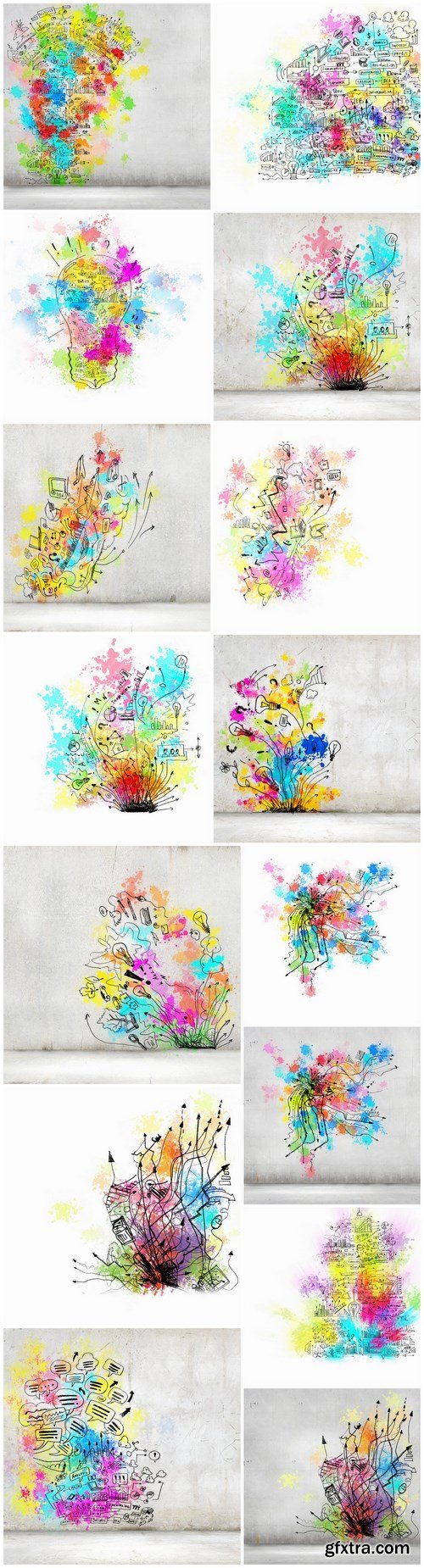 Multicolored Creative Ideas & Business Concept 2 - 15xUHQ JPEG Photo Stock