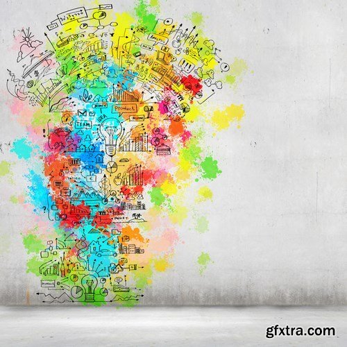 Multicolored Creative Ideas & Business Concept 2 - 15xUHQ JPEG Photo Stock