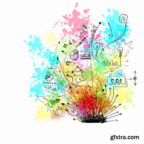 Multicolored Creative Ideas & Business Concept 2 - 15xUHQ JPEG Photo Stock