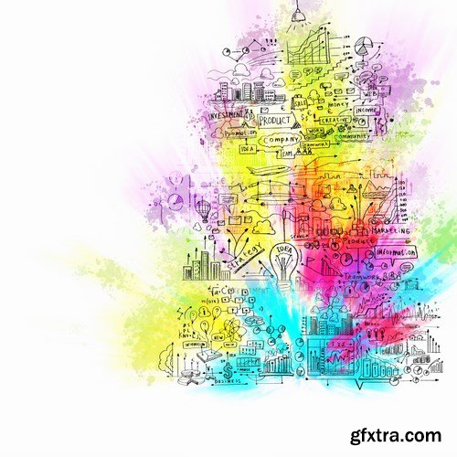 Multicolored Creative Ideas & Business Concept 2 - 15xUHQ JPEG Photo Stock