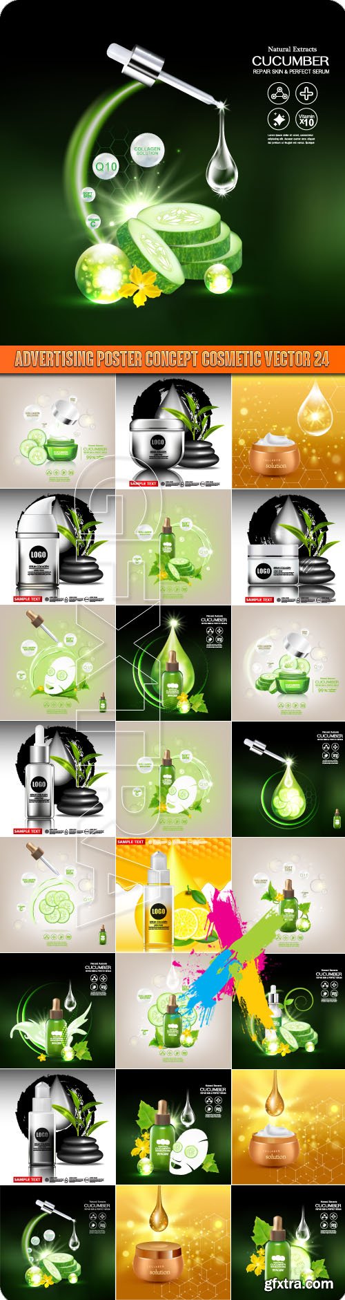 Advertising Poster Concept Cosmetic vector 24