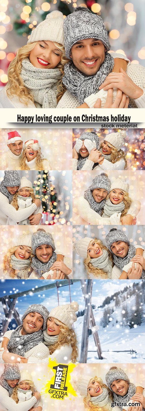 Happy loving couple on Christmas holiday