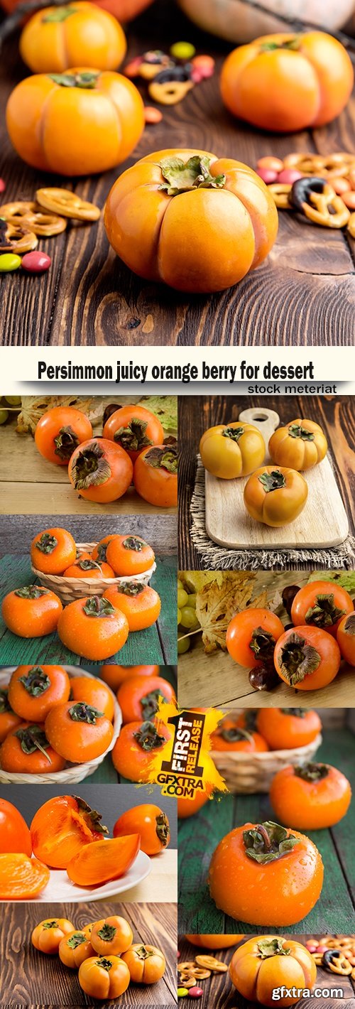 Persimmon juicy orange berry for dessert