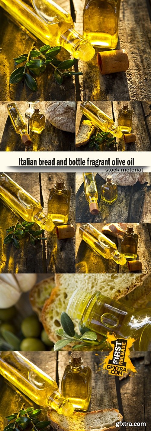 Italian bread and bottle fragrant olive oil