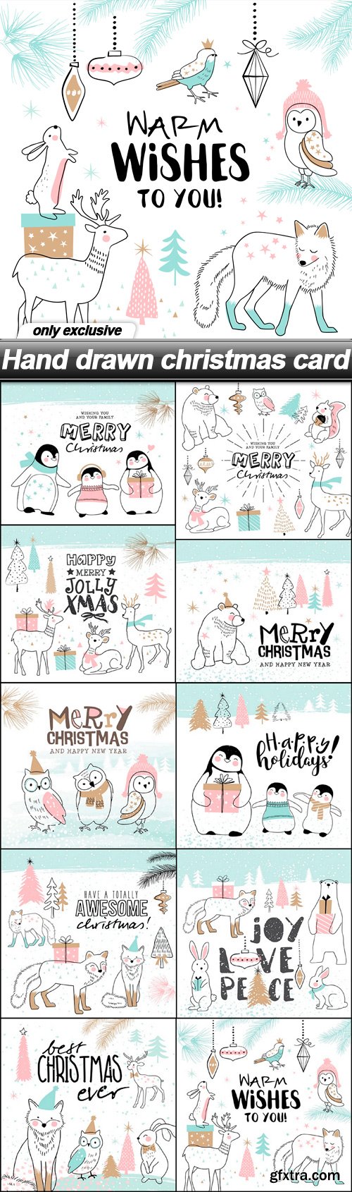 Hand drawn christmas card - 10 EPS