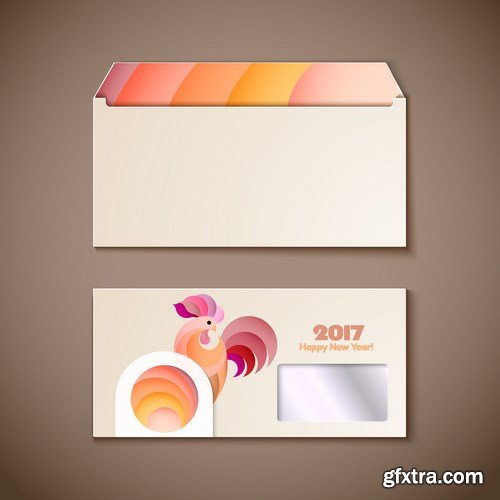 Year of Rooster Design for Banner,Gift Card - 8 EPS