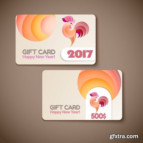 Year of Rooster Design for Banner,Gift Card - 8 EPS