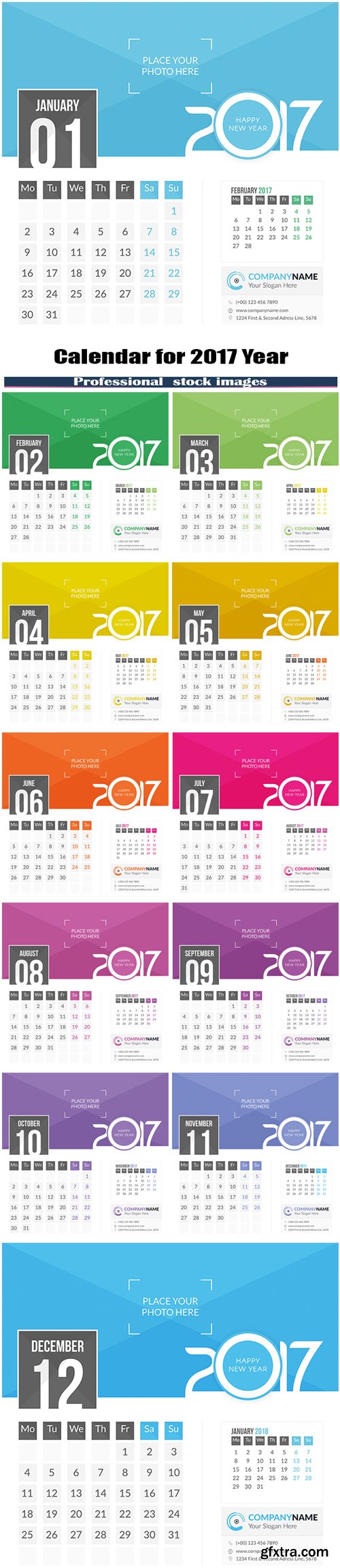 Calendar for 2017 Year