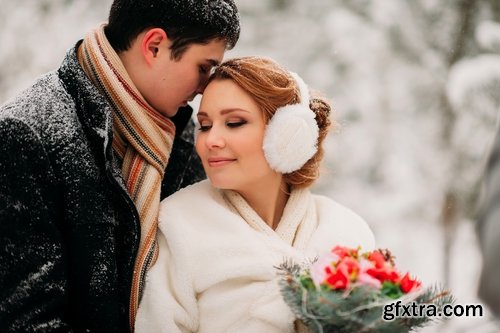 Collection of the newlyweds in the woods on the nature of the bride and groom in love wedding couple 25 HQ Jpeg