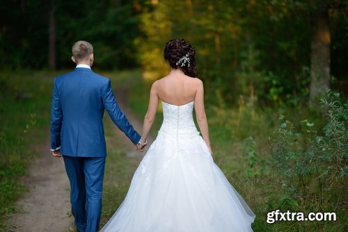Collection of the newlyweds in the woods on the nature of the bride and groom in love wedding couple 25 HQ Jpeg