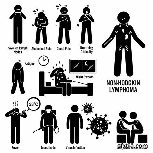 Collection of medical icons cartoon silhouette treatment infographics 25 EPS