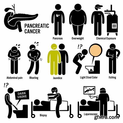 Collection of medical icons cartoon silhouette treatment infographics 25 EPS