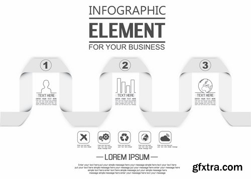 Collection of business infographics template is an example of a web site is a step by step calculation 5-25 EPS