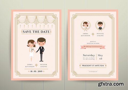 Collection of cover vector banner wedding picture card flyer poster invitation card 13-25 EPS