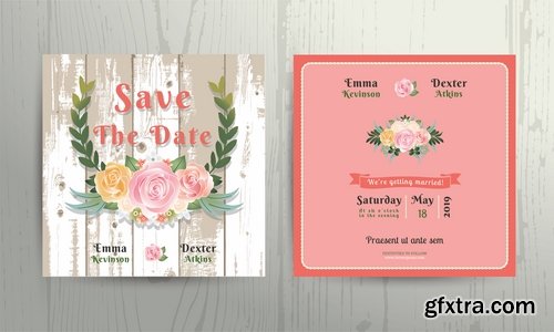 Collection of cover vector banner wedding picture card flyer poster invitation card 13-25 EPS