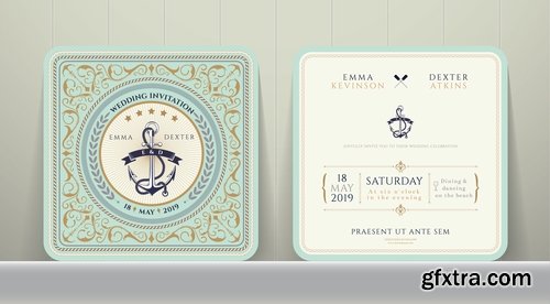 Collection of cover vector banner wedding picture card flyer poster invitation card 13-25 EPS