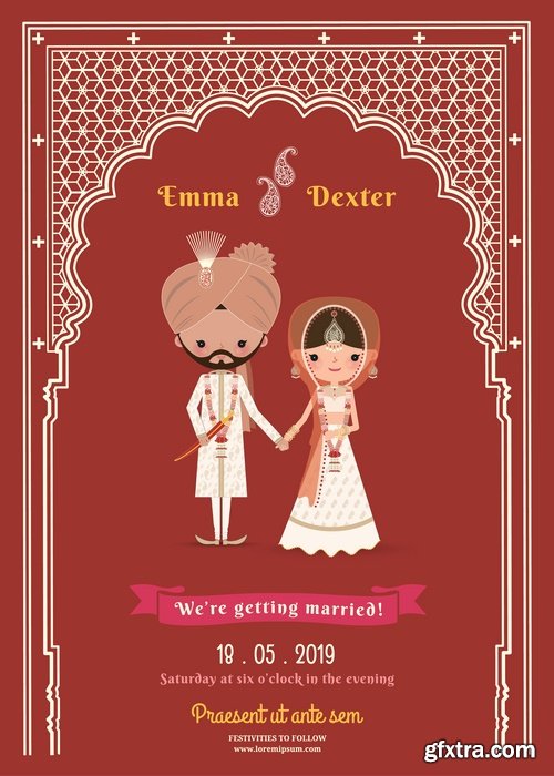 Collection of cover vector banner wedding picture card flyer poster invitation card 13-25 EPS