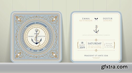 Collection of cover vector banner wedding picture card flyer poster invitation card 13-25 EPS