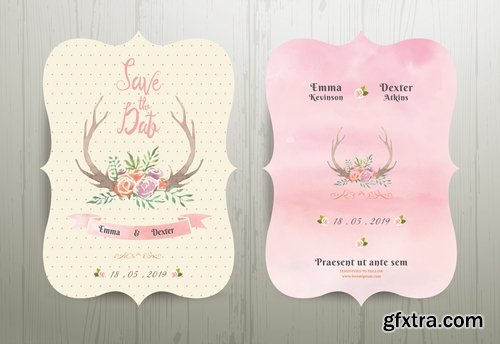 Collection of cover vector banner wedding picture card flyer poster invitation card 13-25 EPS