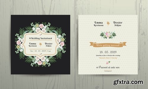 Collection of cover vector banner wedding picture card flyer poster invitation card 13-25 EPS