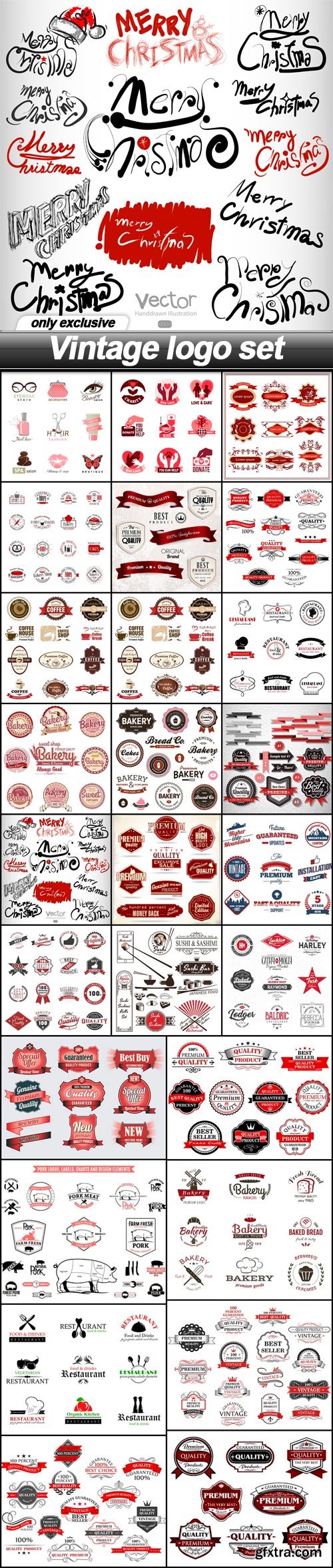 Vintage logo set - 26 EPS