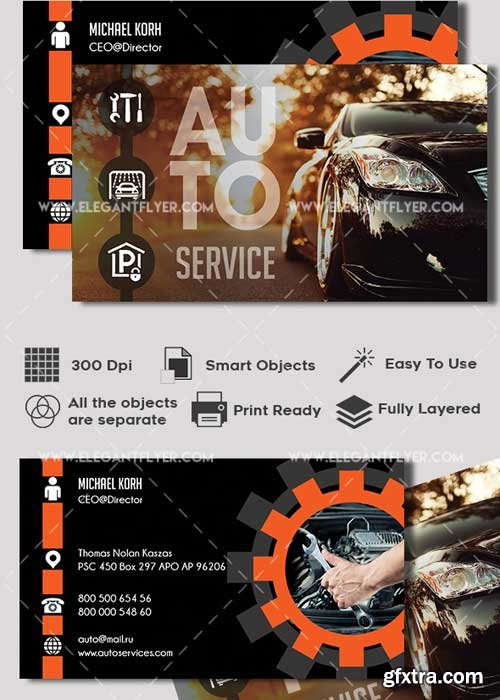 Auto Service Premium Business card PSD V1 Template