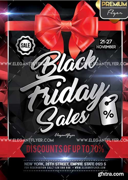 Black Friday Sales Flyer PSD V12 Template + Facebook Cover