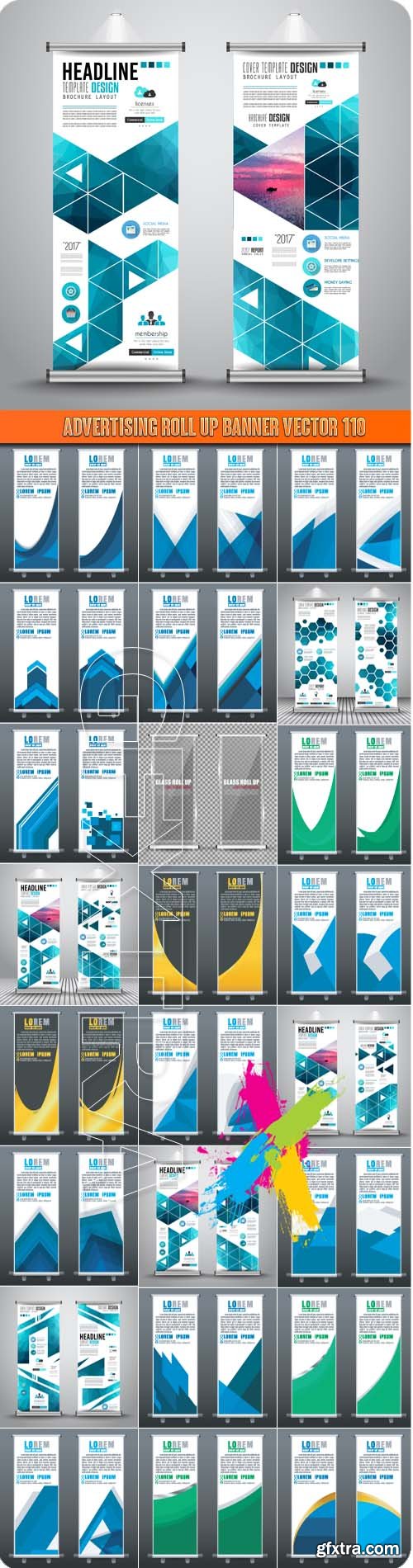 Advertising Roll up banner vector 110