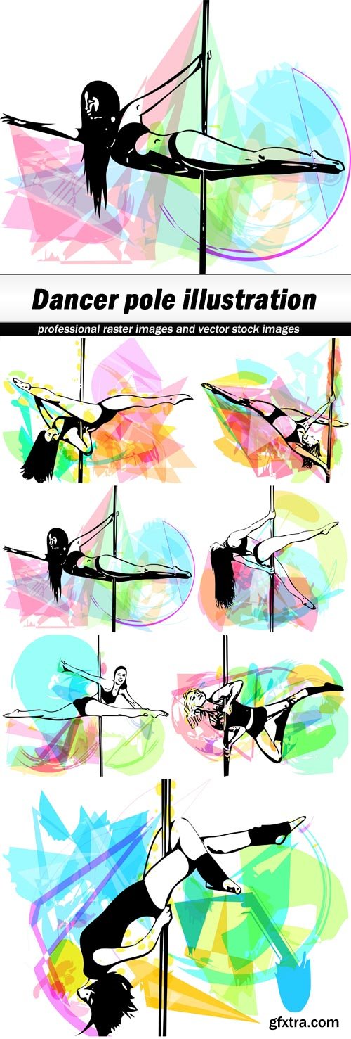 Dancer pole illustration - 7 EPS