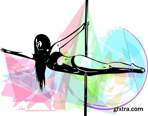 Dancer pole illustration - 7 EPS