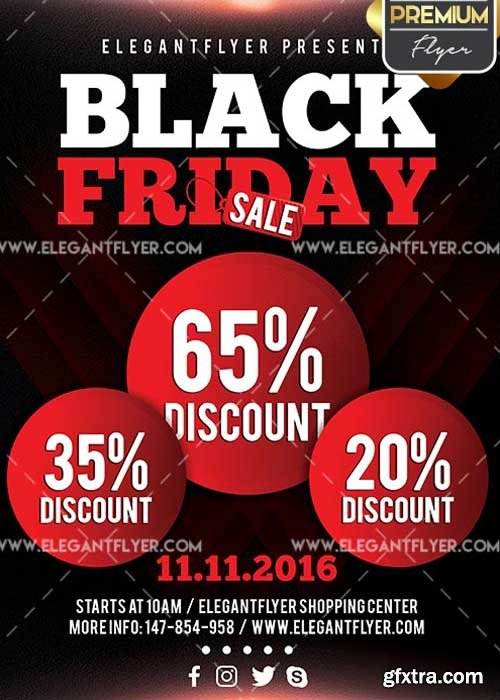 Black Friday Flyer PSD V11 Template + Facebook Cover