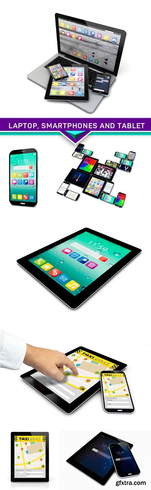 Laptop, smartphones and tablet 7X JPEG